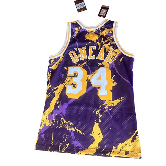 MENS S - NEW Mitchell & Ness Swingman Lakers #34 Shaquille O'Neal Sewn Jersey - Picture 2 of 7